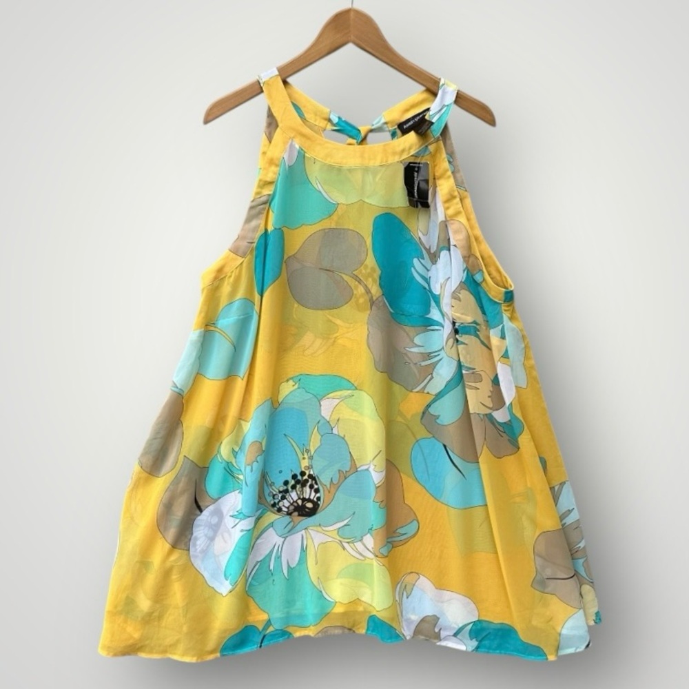 Ashley Stewart Multicolor Floral Halter Blouse